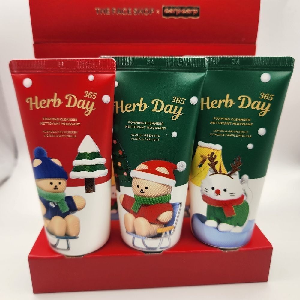 The Face Shop 365 Herb Day Foamimg Face Cleanser Trio Trial Kit 2.0fl.oz each